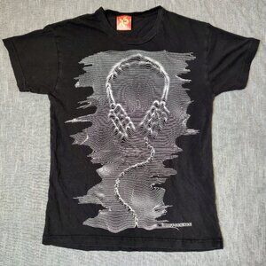 VINTAGE Exact Science T-Shirt Size Small Black Sound Waves Headphones Skater USA
